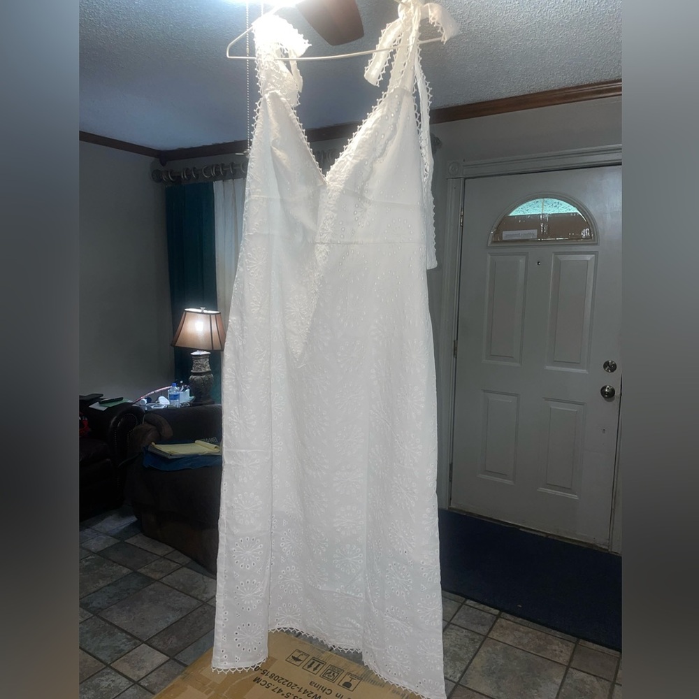 White Eyelet Sundress NWT